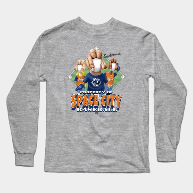 Knucklehead for Space City Baseball Long Sleeve T-Shirt by MudgeSportswear